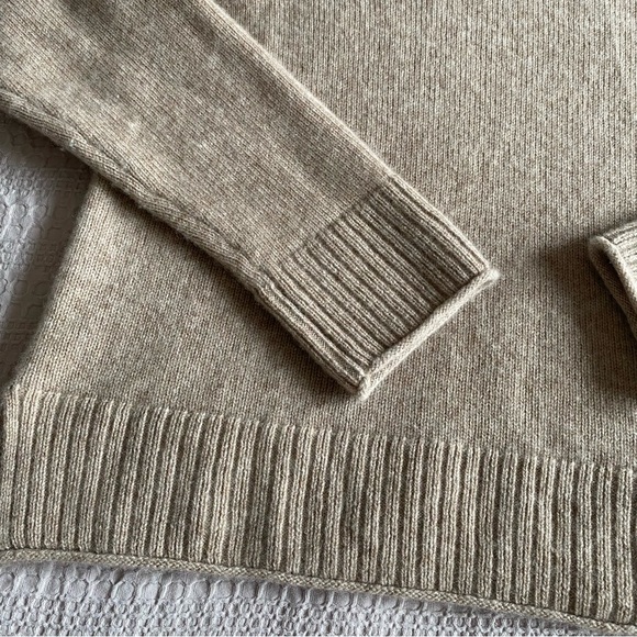 Quince Mongolian Cashmere Boxy Crewneck Sweater Oatmeal S Oversized Roll neck - Picture 10 of 15